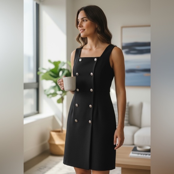 White House Black Market Black Sleeveless Dress - Picture 2 of 9